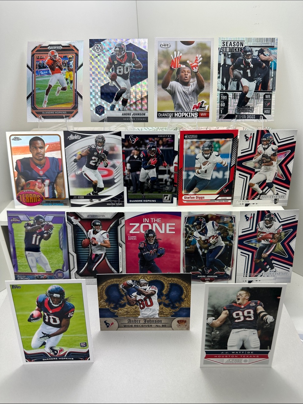 Andre Johnson + JJ Watt & Deandre Hopkins Rookies Texans lot of 17